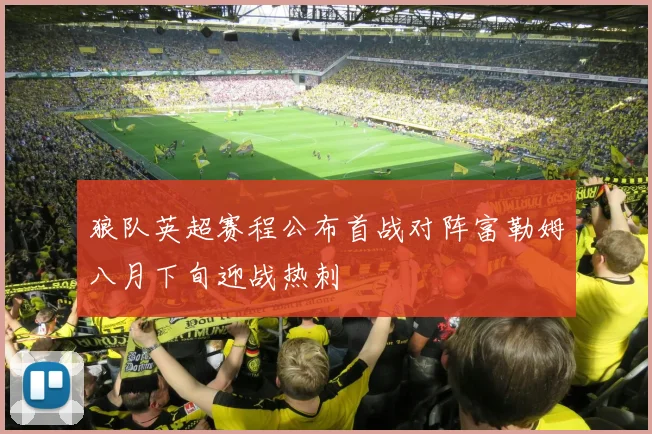 狼队英超赛程公布首战对阵富勒姆八月下旬迎战热刺